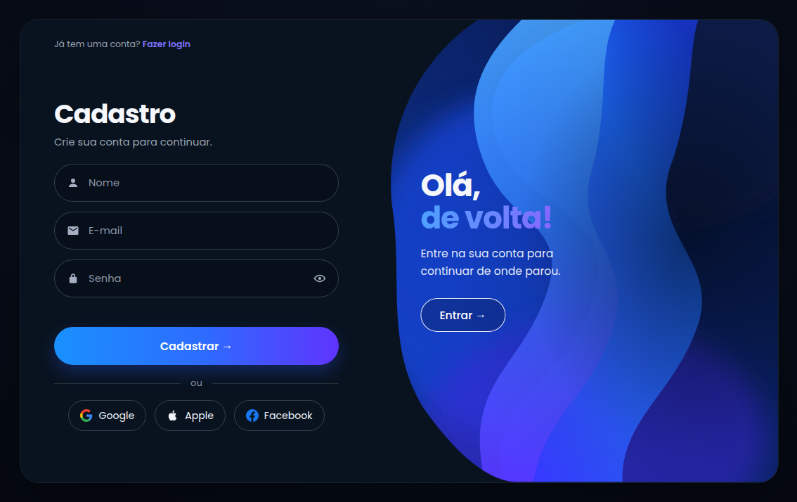 Imagem do projeto Tela de Cadastro