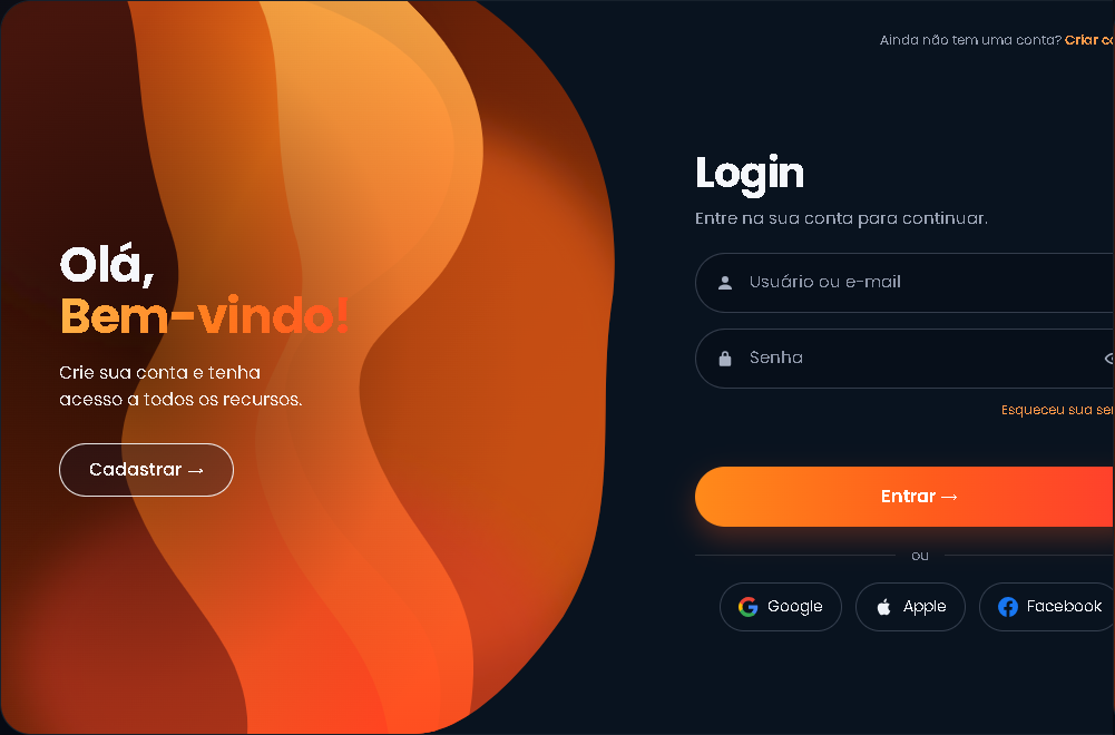 Imagem do projeto Tela de Login